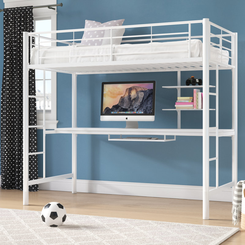 Mack & Milo™ Joplin Twin Loft Bed with Desk and Bookcase & Reviews